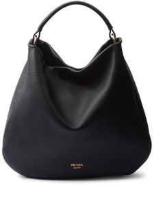 Prada grand sac porté épaule en cuir - Noir