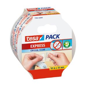 1x Tesa dozen afsluit tape transparant afscheurbaar 50 mtr x 50 mm