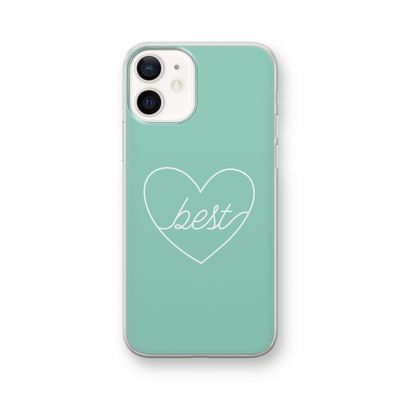 Best heart pastel: iPhone 12 Transparant Hoesje