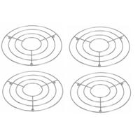 Excellent Houseware Onderzetter - 4x - zilver - metaal - Dia 20 cm - rond - pannenonderzetter