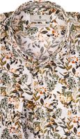 Thomas Maine Overhemd Oranje Planten Print Cutaway Tailored Fit - thumbnail