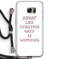 Christian Grey: Samsung Galaxy S7 Edge Transparant Hoesje met koord