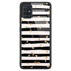 Samsung Galaxy A71 glazen hardcase - Hart streepjes