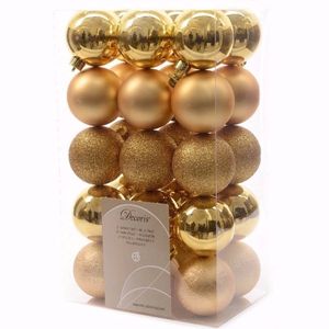 Chique Christmas kerstboom decoratie kerstballen 6 cm goud 30 stuks - Kerstbal