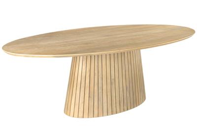 Eettafel ART DECO 220cm ovaal tafelblad 26mm mango hout - 44563