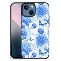 Bloemen Hoesje voor Apple iPhone 13 mini Flowers Blue - thumbnail