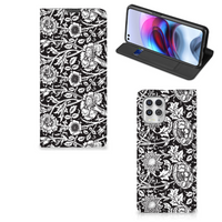 Motorola Moto G100 Smart Cover Black Flowers