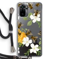 No flowers without bees: Xiaomi Redmi Note 10 Pro Transparant Hoesje met koord