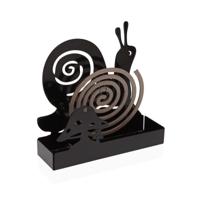 Steun voor anti-muggen spiralen Versa Zwart Metaal 5 x 17 x 17 cm Slak
