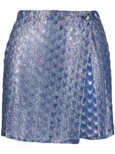 Missoni metallic crochet-knit miniskirt - Bleu