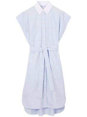 Burberry robe-chemise à taille ceinturée - Bleu