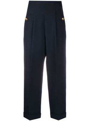 SANDRO pantalon à taille haute - Bleu