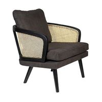 Dutchbone Manou fauteuil zwart - thumbnail