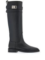 Ferragamo bottes Gancini en cuir - Noir