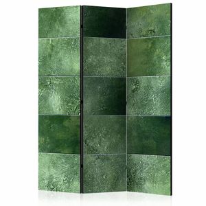 Vouwscherm - Groene puzzel 135x172 cm , gemonteerd geleverd (kamerscherm) dubbelzijdig geprint