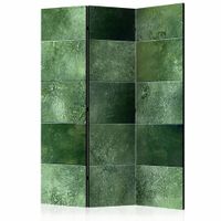 Vouwscherm - Groene puzzel 135x172 cm , gemonteerd geleverd (kamerscherm) dubbelzijdig geprint - thumbnail