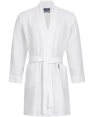 Morgenstern Morgenstern badjas Sascha Kimono wafelstof kort 100cm Wit M