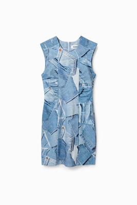 Mini-spijkerjurk met patch - BLUE - S