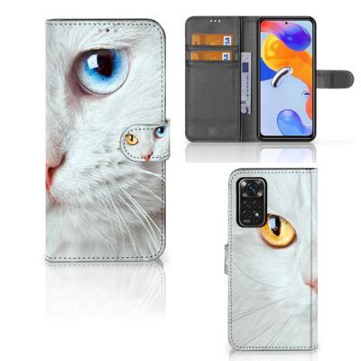 Xiaomi Redmi Note 11 Pro 5G/4G | Telefoonhoesje | Met pasjeshouder | Witte Kat