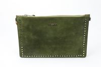 Bridas groene suede Clutch met kleine metalen studs Bridas groene suede Clutch met kleine metalen studs