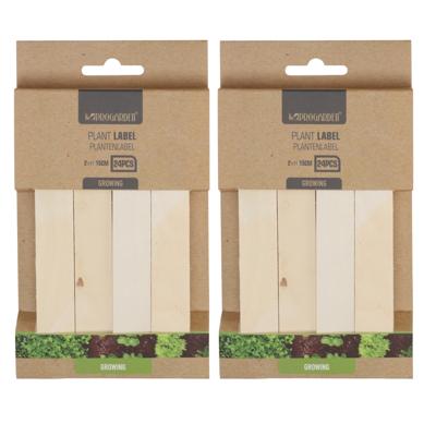 Plantetiketten / platenlabels - 2x - 24x - hout - 15 x 2 cm - steeketiketten Plantetiketten / platenlabels - 2x - 24x - hout - 15 x 2 cm - steeketiketten