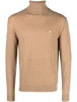 Manuel Ritz pull en laine à logo brodé - Marron Manuel Ritz pull en laine à logo brodé - Marron