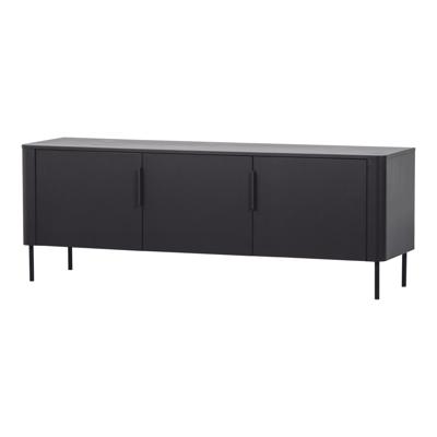 WOOOD TV-meubel 'Gunnar' Grenenhout, 154cm, kleur Matzwart