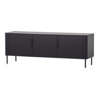 WOOOD TV-meubel 'Gunnar' Grenenhout, 154cm, kleur Matzwart