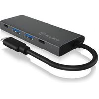 ICY BOX HUB1428-C31 interface hub USB 3.2 Gen 2 (3.1 Gen 2) Type-C 10000 Mbit/s Antraciet, Zwar