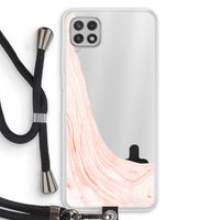 Peach bath: Samsung Galaxy A22 4G Transparant Hoesje met koord