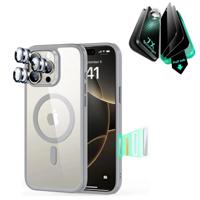 iPhone 16 Pro Classic Hybrid Magnetic Case (Camera Control) & Privacy Screen Protector Bundle - Clear Grey