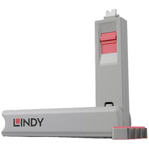 Lindy 40425 poortblokker Poortblokker + sleutel USB Type-C Roze 5 stuk(s)
