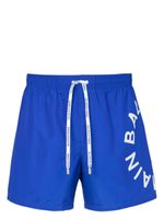 Balmain short de bain à logo imprimé - Bleu - thumbnail