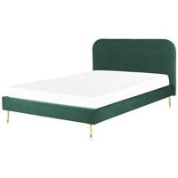 Beliani - FLAYAT - Tweepersoonsbed - Groen - 160 x 200 cm - Fluweel