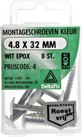 Montageschr. 4,8x32mm wit/rvs 8st - Deltafix
