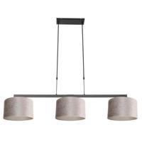 Steinhauer Zwarte hanglampStang met taupe velours kappen - 3459ZW