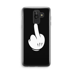 Middle finger black: Samsung Galaxy J8 (2018) Transparant Hoesje