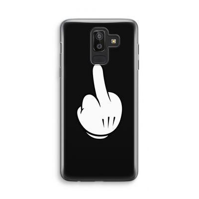Middle finger black: Samsung Galaxy J8 (2018) Transparant Hoesje
