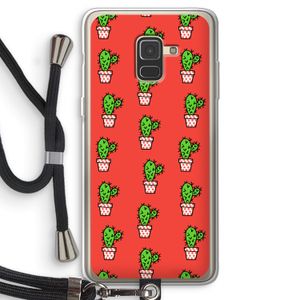 Mini cactus: Samsung Galaxy A8 (2018) Transparant Hoesje met koord