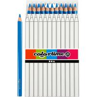 Colortime Driehoekige jumbo kleurpotloden - blauw, 12st.