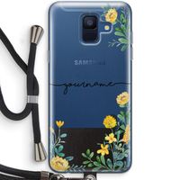 Gele bloemen: Samsung Galaxy A6 (2018) Transparant Hoesje met koord