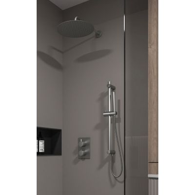 Regendouche set SaniClear Iron | Inbouw | 30 cm | Thermostaatkraan | Rond | Verouderd ijzer - Gunmetal