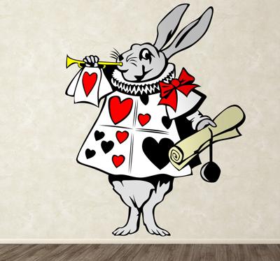 Sticker Konijn Alice in wonderland