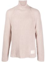 AMI Paris logo-patch ribbed jumper - Rose - thumbnail