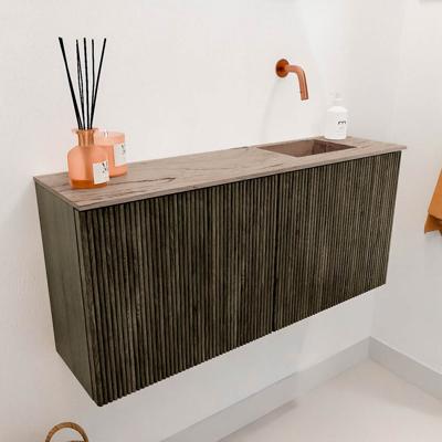 Toiletmeubel Mondiaz Joya Dlux | 90 cm | Meubelkleur Shadow | Faye wastafel Arena Wasbak Rechts | Zonder kraangat(en)