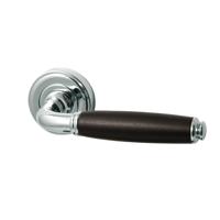 Hardbrass Deurkruk Astra op rozet chroom/ebbenbout