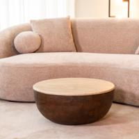 LABEL51 Salontafel Bowl - Espresso - Travertin - 70 cm - Rond