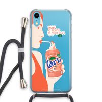 Peach please!: iPhone XR Transparant Hoesje met koord