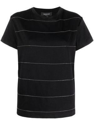 Fabiana Filippi t-shirt rayé à manches courtes - Noir