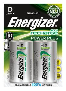 Energizer Power Plus HR20 Oplaadbare D batterij (mono) NiMH 2500 mAh 1.2 V 2 stuk(s)